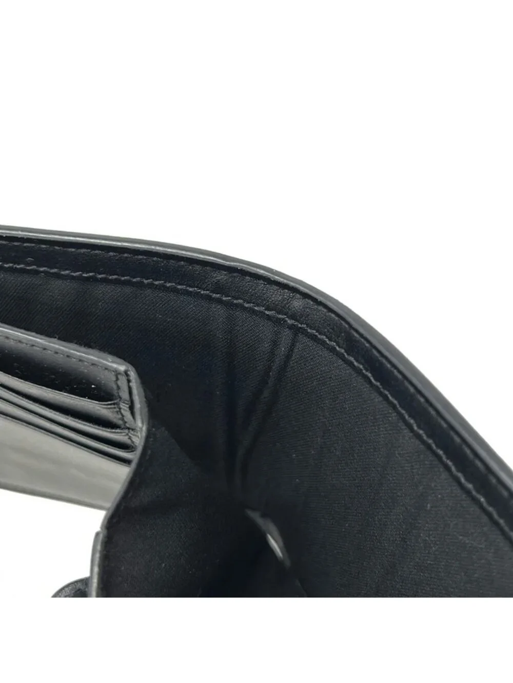 Fendi Bifold Wallet Zucca Pattern Gray Black Dark Yellow Leather